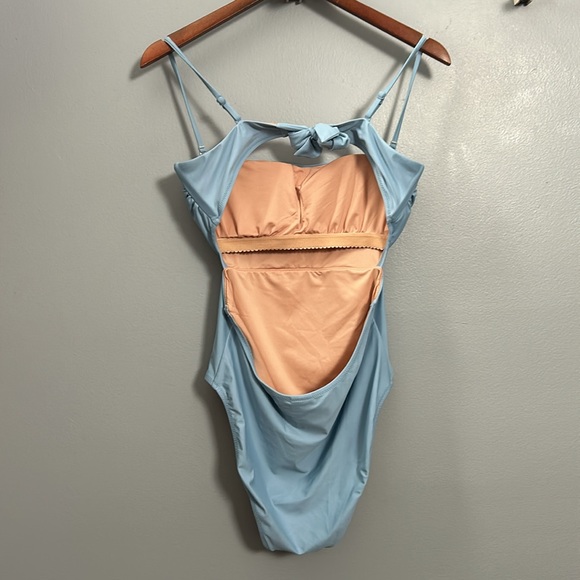 J crew Cutout tie-back one piece swimsuit size 8 style bf166 baby blue - Picture 7 of 16